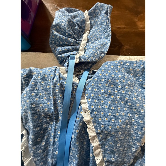 VTG Prairie Maxi Dress with Bonnet Cottagecore Pioneer Holly Hobby Costume - Picture 4 of 12